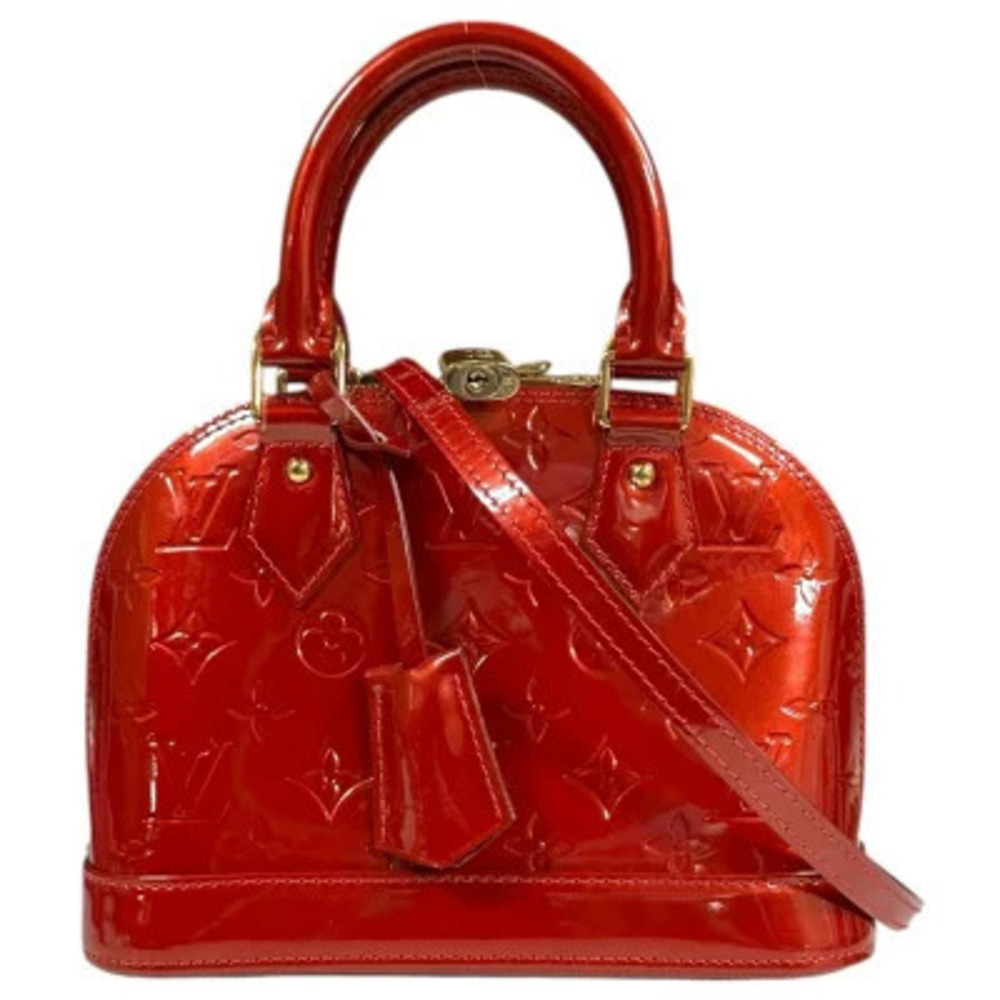 Louis Vuitton Alma Vernis Shoulder Bag Monogram Red
